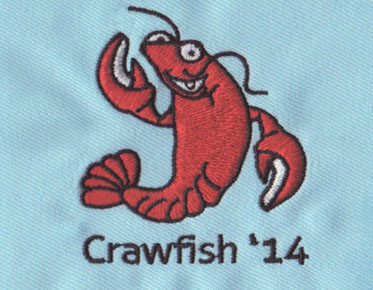 embroidery digitizing Crawfish logo